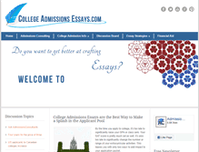 Tablet Screenshot of collegeadmissionsessays.com